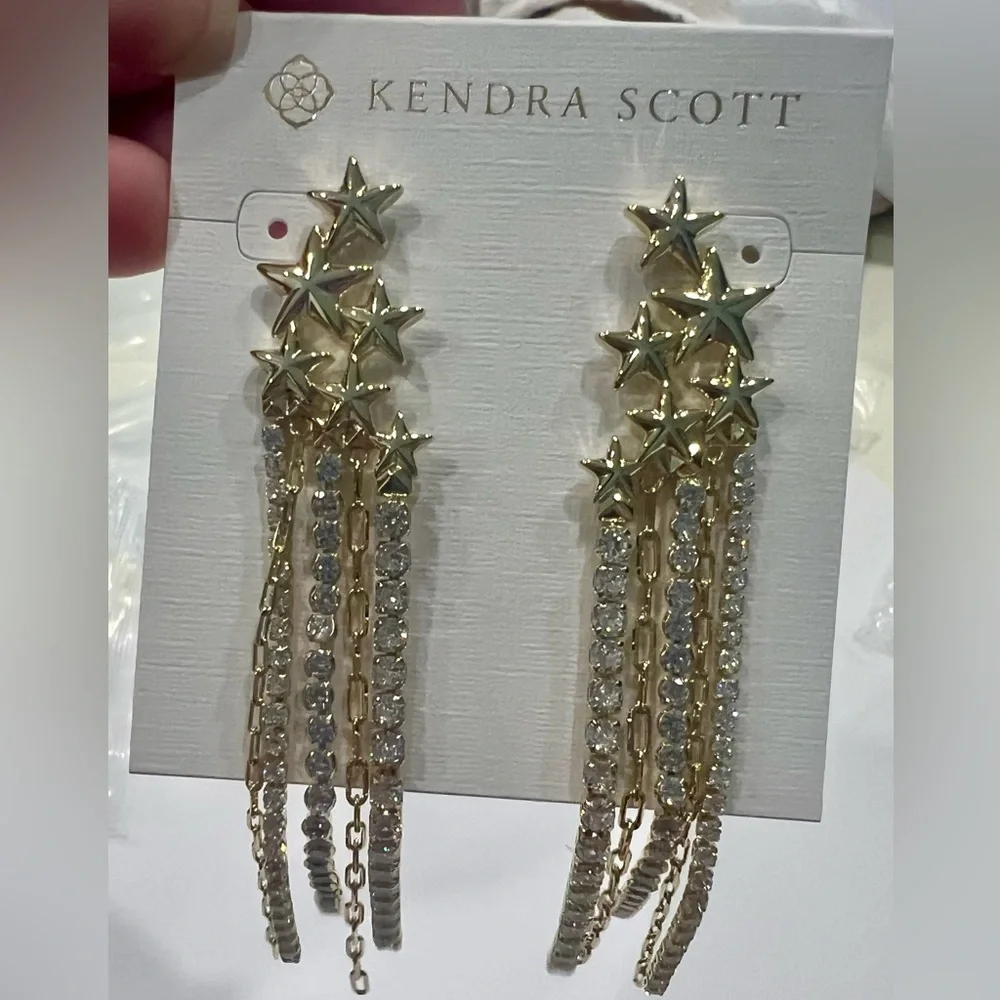 NWT- Kendra Scott Cassidy Gold Statement Earring Dangling - Picture 4 of 7